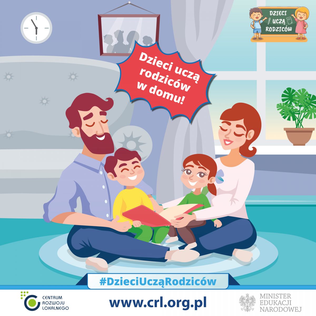 plakat projektu Dzieci uczą rodziców w domu