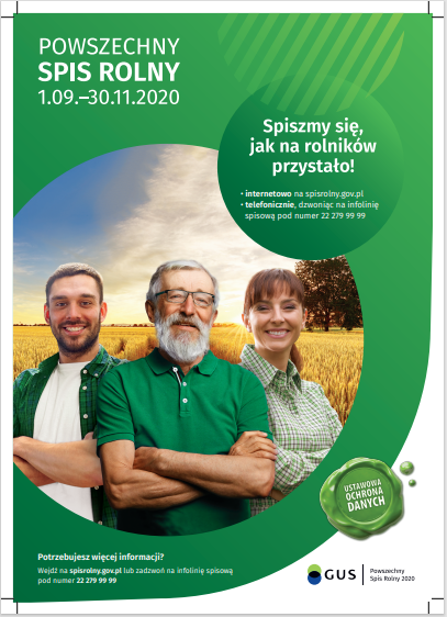 plakat informacyjny o spisie rolnym